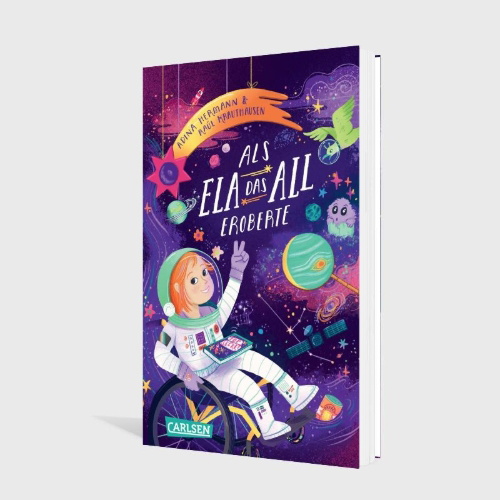 Buchcover und Innenansicht für das Buch: Als Ela das All eroberte