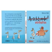 Buchcover und Innenansicht für das Buch: Arschbombe verboten