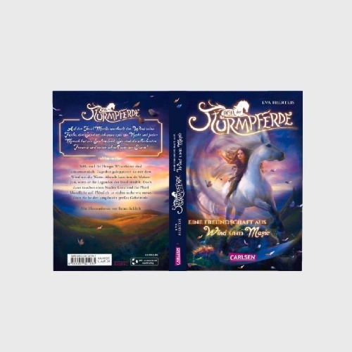 Buchcover und Innenansicht für das Buch: Insel der Sturmpferde 1: Eine Freundschaft aus Wind und Magie
