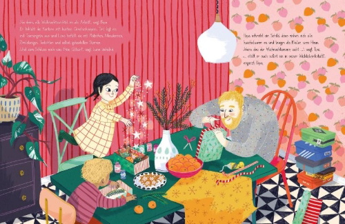 Buchcover und Innenansicht für das Buch: Lunas Weihnachtszauber