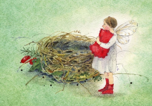 Buchcover und Innenansicht für das Buch: Postkartenbuch "Elfenträume"