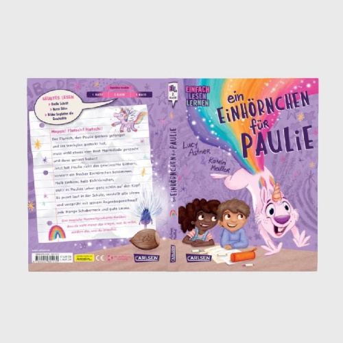 Buchcover und Innenansicht für das Buch: Ein Einhörnchen für Paulie