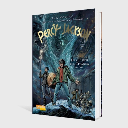 Buchcover und Innenansicht für das Buch: Percy Jackson & the Olympians: The Titan's curse, the graphic novel