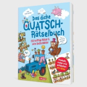 Buchcover und Innenansicht für das Buch: Das dicke Quatsch-Rätselbuch