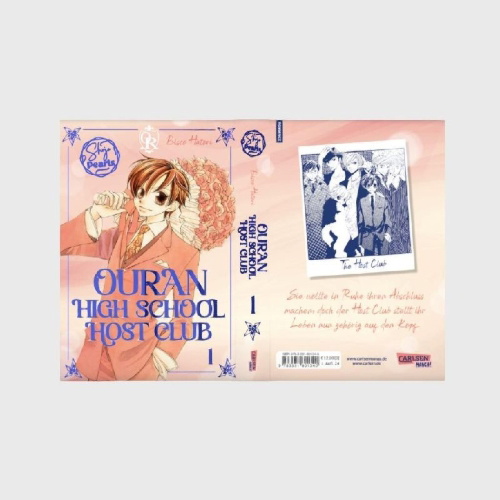 Buchcover und Innenansicht für das Buch: OURAN KOUKOU HOST CLUB