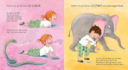 Buchcover und Innenansicht für das Buch: Turnen wie die Tiere - Das große Yoga Buch für kleine Kinder