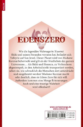 Buchcover und Innenansicht für das Buch: Edens Zero