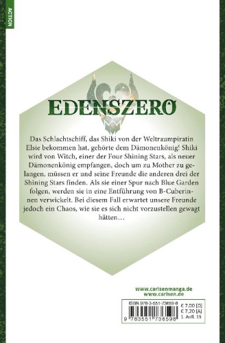 Buchcover und Innenansicht für das Buch: Edens Zero