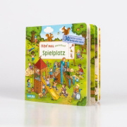 Buchcover und Innenansicht für das Buch: Hör mal (Soundbuch): Wimmelbuch: Spielplatz