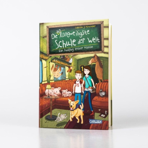 Buchcover und Innenansicht für das Buch: Die unlangweiligste Schule der Welt 1: Das Buch zum Film