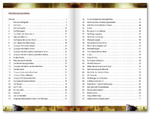 Buchcover und Innenansicht für das Buch: Das große Akkordeonbuch
