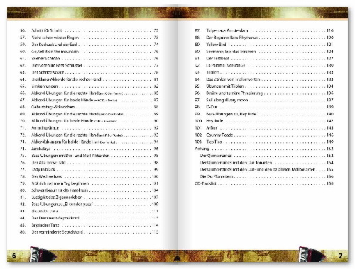Buchcover und Innenansicht für das Buch: Das große Akkordeonbuch
