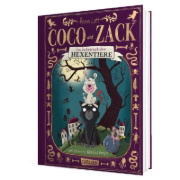 Buchcover und Innenansicht für das Buch: Coco und Zack: Coco und Zack - Im Internat der Hexentiere.