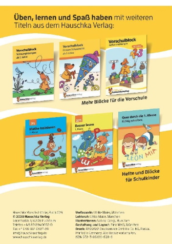 Buchcover und Innenansicht für das Buch: Vorschulblock - Buchstaben und Laute ab 5 Jahre, A5-Block
