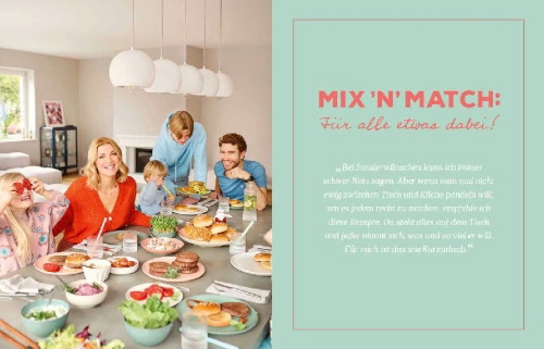 Buchcover und Innenansicht für das Buch: Ninas easy-peasy Familienkochbuch