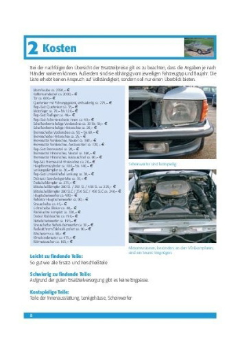 Buchcover und Innenansicht für das Buch: Praxisratgeber Klassikerkauf Mercedes Benz 280-560 SL & SLC (R/C 107)