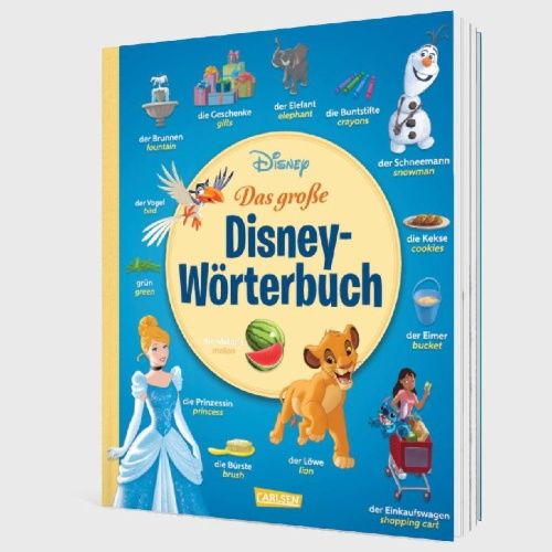 Buchcover und Innenansicht für das Buch: Disney: Das große Disney-Wörterbuch