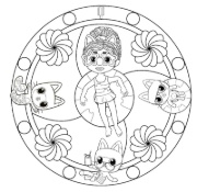 Buchcover und Innenansicht für das Buch: Gabby's Dollhouse: Mandala-Malspaß