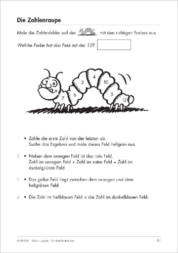 Buchcover und Innenansicht für das Buch: Mathe-Logicals für Mini-Mathefüchse