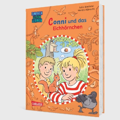 Buchcover und Innenansicht für das Buch: Lesen lernen mit Conni: Conni und das Eichhörnchen