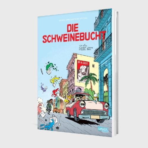 Buchcover und Innenansicht für das Buch: Spirou et Fantasio Classique Tome 1 - La Baie des cochons