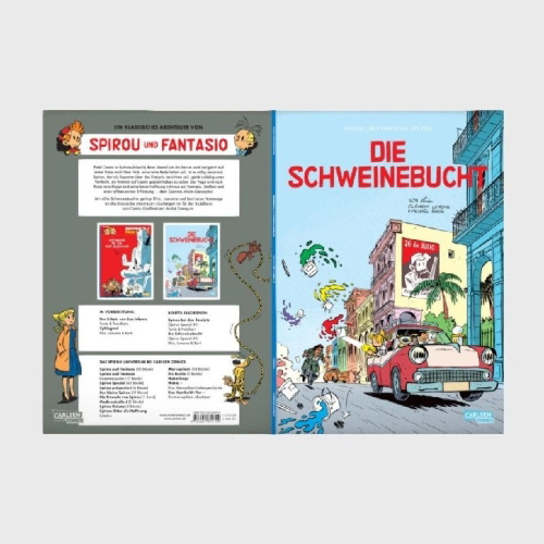 Buchcover und Innenansicht für das Buch: Spirou et Fantasio Classique Tome 1 - La Baie des cochons