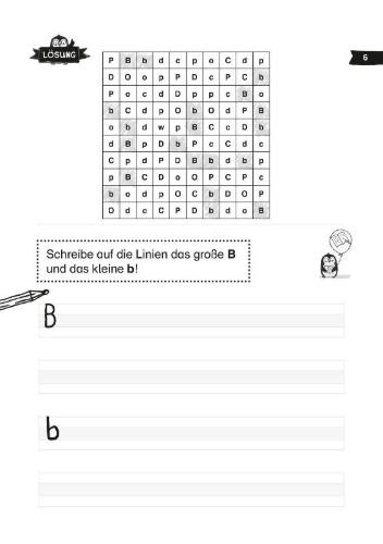 Buchcover und Innenansicht für das Buch: Mein lustiger Schüler-Rätselblock. Rätsel für die 1. Klasse