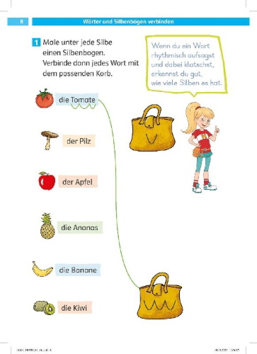 Buchcover und Innenansicht für das Buch: Die Deutsch-Helden Flüssig lesen und verstehen 1. Klasse
