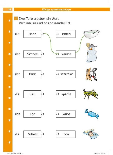 Buchcover und Innenansicht für das Buch: Die Deutsch-Helden Flüssig lesen und verstehen 1. Klasse