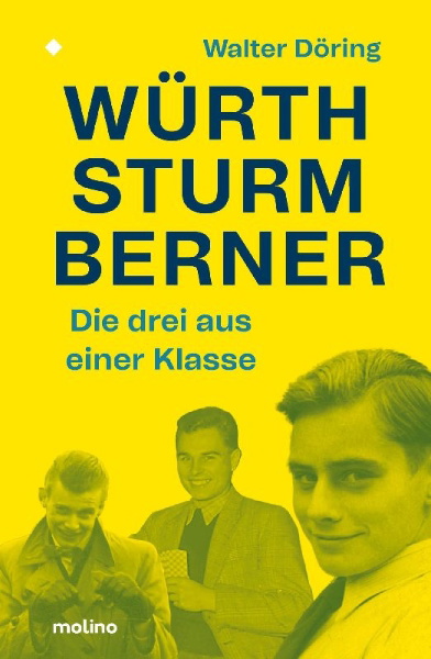 Buchcover und Innenansicht für das Buch: Die drei aus einer Klasse: Würth, Sturm, Berner