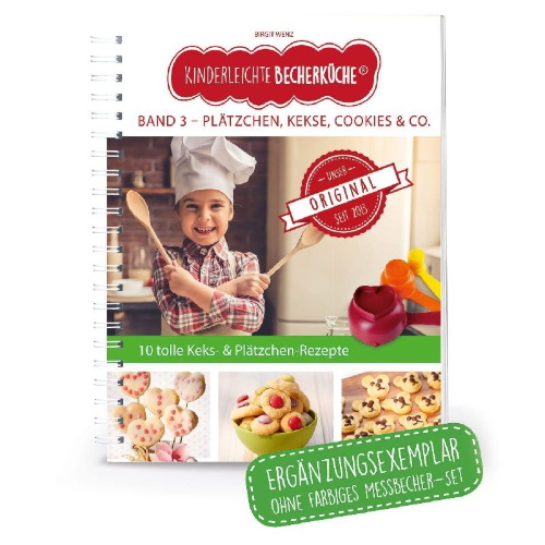 Buchcover und Innenansicht für das Buch: Kinderleichte Becherküche - Plätzchen, Kekse, Cookies & Co.