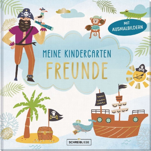 Buchcover und Innenansicht für das Buch: Kindergarten Freundebuch Pirat