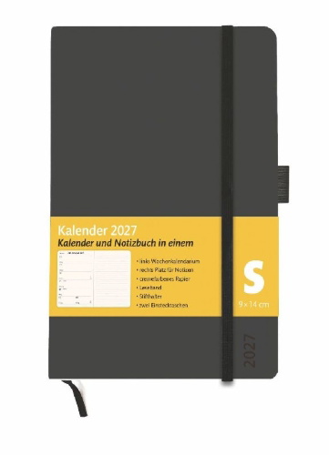 Buchcover und Innenansicht für das Buch: Kombitimer schwarz klein 2027