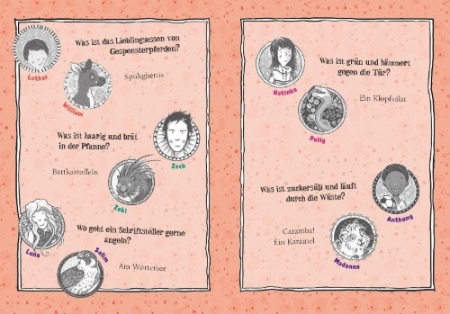 Buchcover und Innenansicht für das Buch: Die Schule der magischen Tiere: Witze! - Über 333 magische Tier- und Schülerwitze