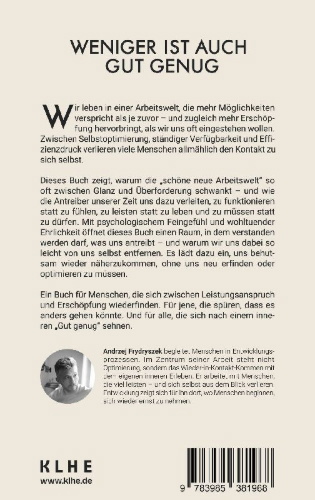 Buchcover und Innenansicht für das Buch: Weniger ist auch gut genug