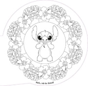 Buchcover und Innenansicht für das Buch: Disney Kreative Beschäftigung: Stitch: Mandala-Malspaß