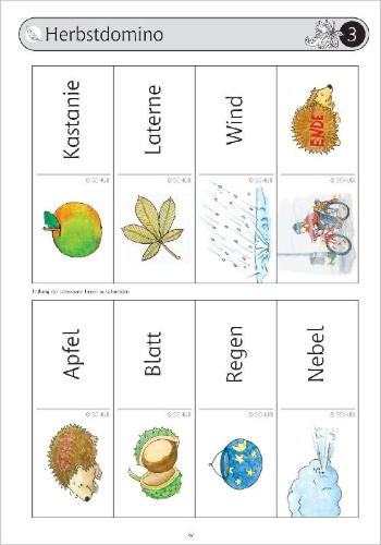 Buchcover und Innenansicht für das Buch: Im Herbst - Der Igel - Werkstatt