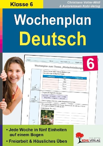 Buchcover und Innenansicht für das Buch: Wochenplan Deutsch 6