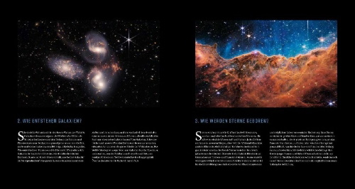 Buchcover und Innenansicht für das Buch: Unser neues Auge im All - Das James-Webb-Weltraumteleskop