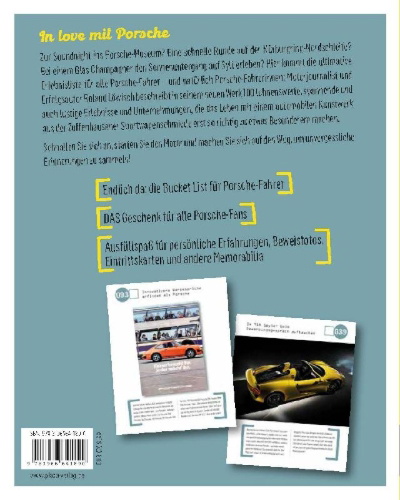 Buchcover und Innenansicht für das Buch: Die Bucket List für Porsche-Fahrer