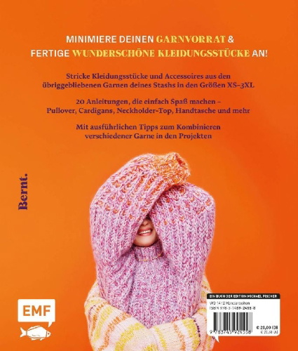 Buchcover und Innenansicht für das Buch: Restgarn-Remix - Kleidung stricken aus Wollresten