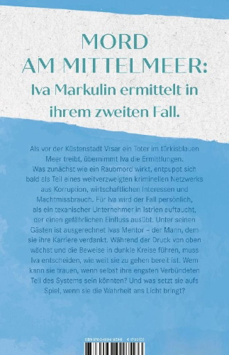 Buchcover und Innenansicht für das Buch: Commissaria Iva Markulin und Der kalte Sog des Meeres