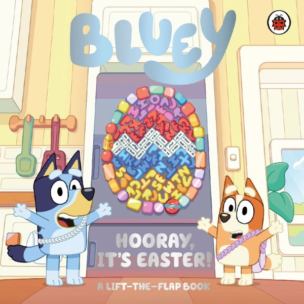 Buchcover und Innenansicht für das Buch: Bluey: Hooray, It's Easter!