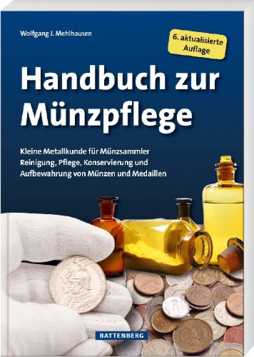 Buchcover und Innenansicht für das Buch: Handbuch zur Münzpflege