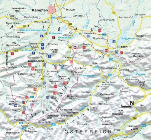 Buchcover und Innenansicht für das Buch: Wanderungen für Senioren Allgäu