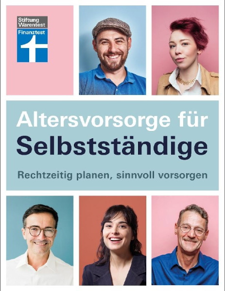 Buchcover und Innenansicht für das Buch: Altersvorsorge für Selbstständige