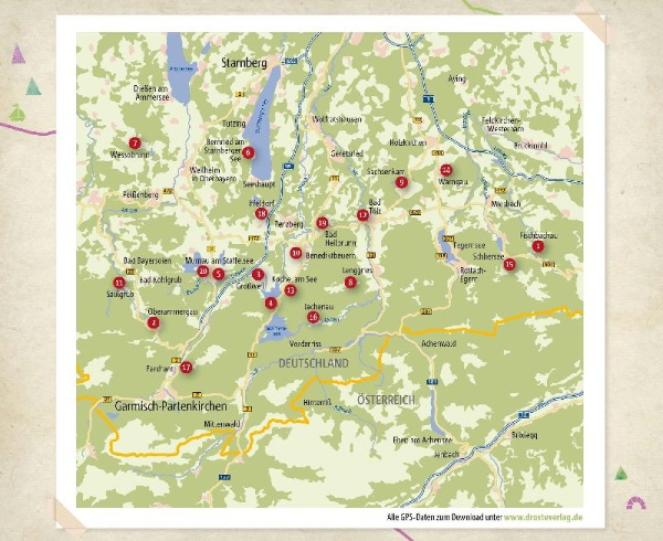 Buchcover und Innenansicht für das Buch: Bayerische Voralpen. Wandern für die Seele