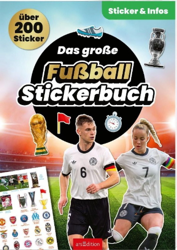 Buchcover und Innenansicht für das Buch: Das große Fußball-Stickerbuch
