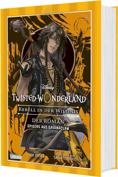 Buchcover und Innenansicht für das Buch: Disney: Twisted Wonderland - Roman: Rebell in der Wildnis