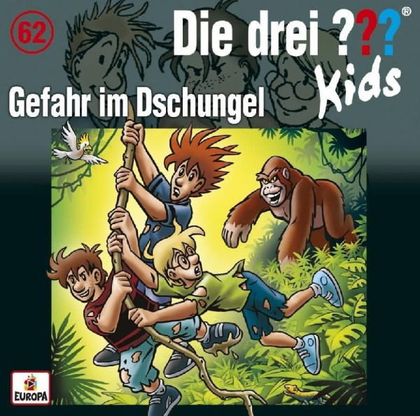 Buchcover und Innenansicht für das Buch: Die drei ??? Kids 62: Gefahr im Dschungel
